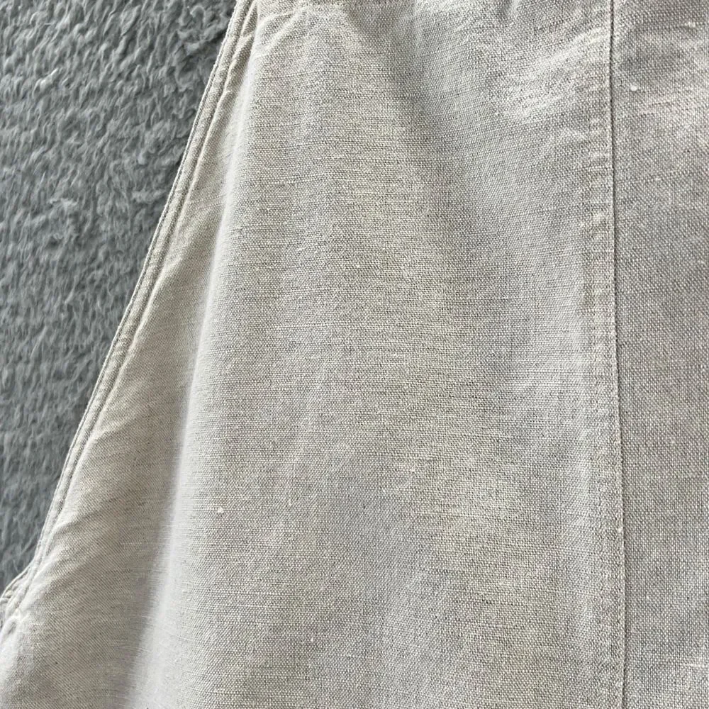 Vintage 90s Linen Blend Pinafore Jumper Maxi Dress Sleeveless Overall Indie - Picture 13 of 14